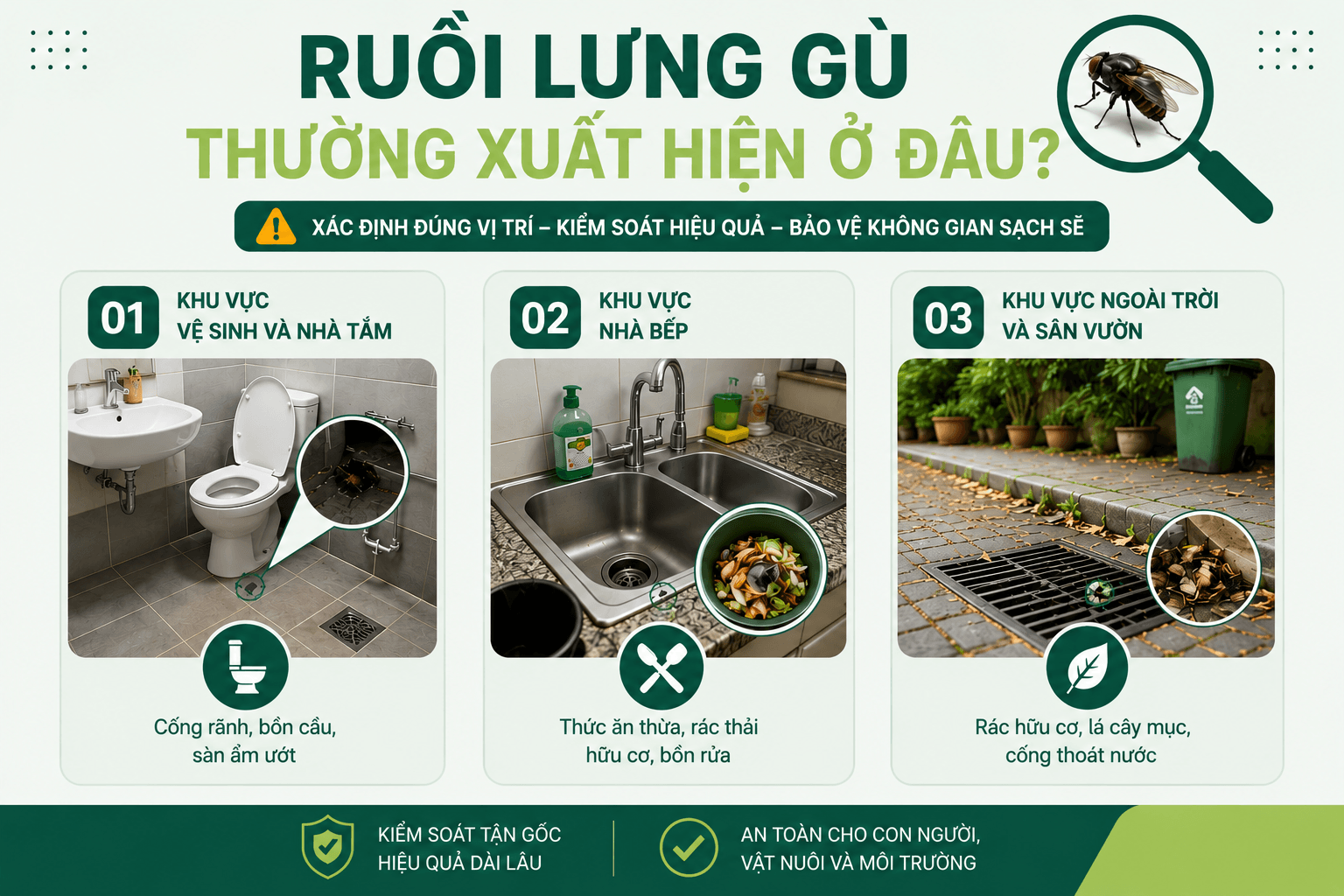 Khu vực ruồi lưng gù thường xuyên xuất hiện